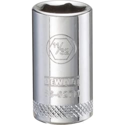 DeWalt 11/32 in. X 1/4 in. drive SAE 6 Point Socket 1 pc