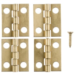 Ace 5/8 in. W X 3/4 in. L Polished Brass Brass Narrow Hinge 4 pk