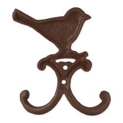 Zingz & Thingz 5.25 in. H X 4.5 in. L Brown Cast Iron Wall Hook