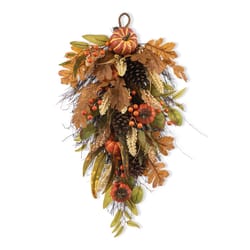 Glitzhome 27 in. Fall Pumpkin Leaf Swag Wreath