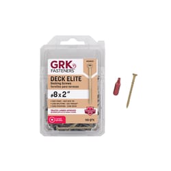 GRK Deck Elite No. 8 in. X 2 in. L Star Corrosion Resistant W-Cut Wood Screws 110 pk