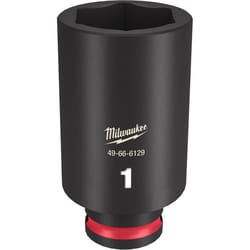 Milwaukee SHOCKWAVE 1 in. X 3/8 in. drive SAE 6 Point Deep Impact Socket 1 pc