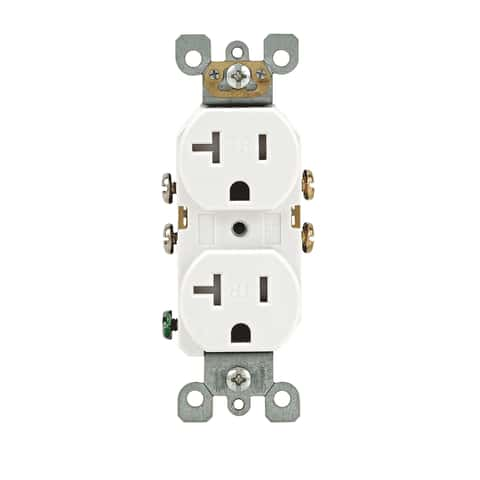 Leviton 20 amps 125 V Duplex White Outlet 5-20R 10 pk - Ace Hardware