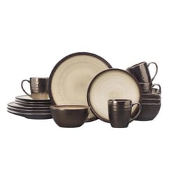 Mikasa Gourmet Basics Anastasia Cream Stoneware Modern Dinnerware Set 16 pc