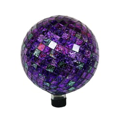 Alpine Purple Glass 12 in. H Embossed Tile Gazing Ball