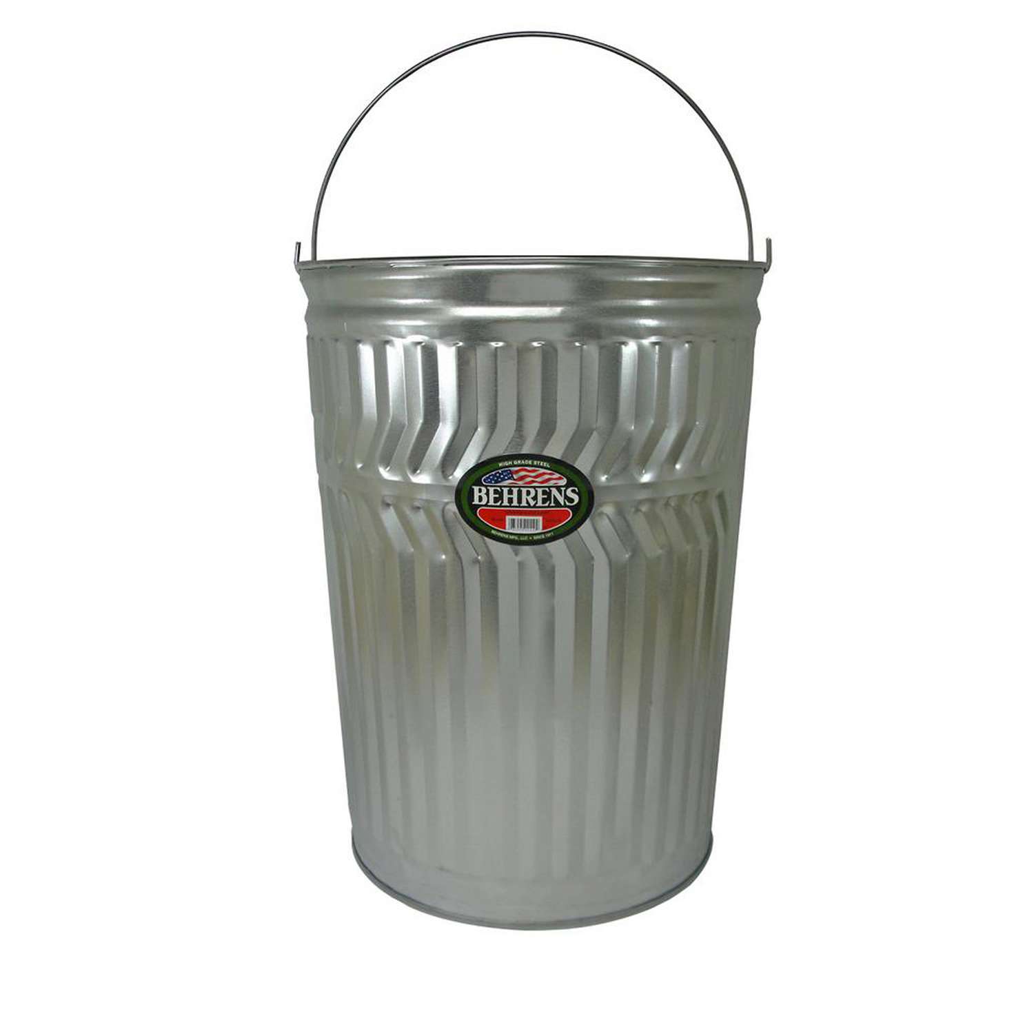 Behrens 20 gal. Galvanized Steel Garbage Can Animal Proof ...