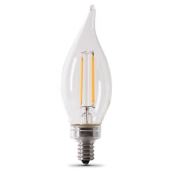 Feit Enhance CA10 (Flame Tip) E12 (Candelabra) Filament LED Bulb Soft White 40 Watt Equivalence 6 pk