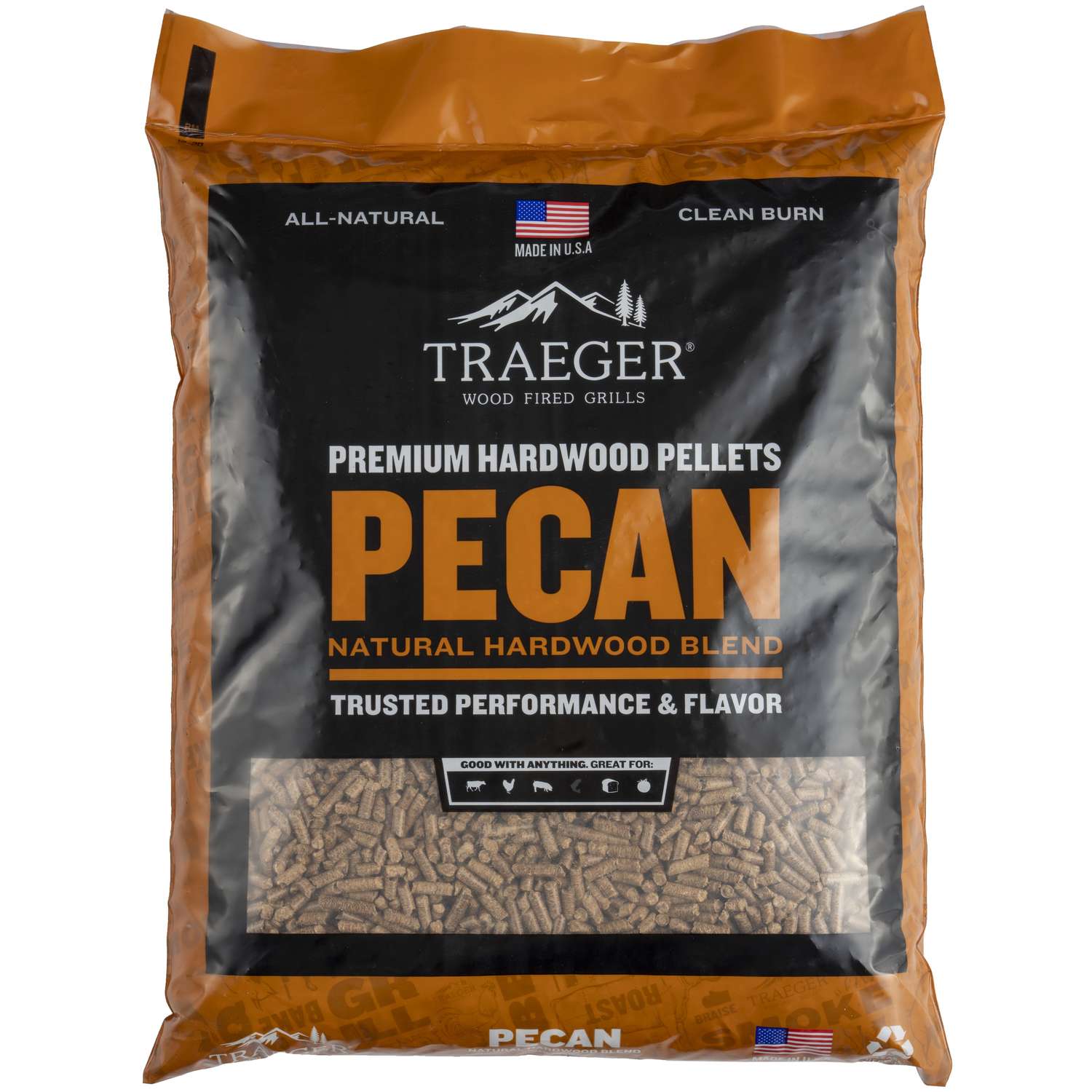 Traeger Premium All Natural Pecan BBQ Wood Pellet 20 lb - Ace Hardware