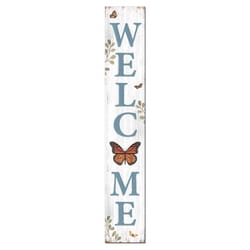 My Word! Multicolored Wood 46.5 in. H Welcome Monarch Butterfly Porch Sign