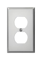 Amerelle Pro Polished Chrome 1 gang Stamped Steel Duplex Wall Plate 1 pk