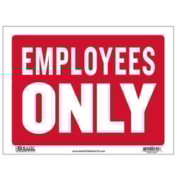 Bazic Products English White Informational Sign 9 in. H X 12 in. W