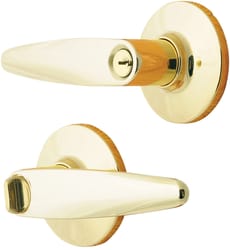 Ace Straight Lever Polished Brass Entry Lockset ANSI Grade 3 1-3/4 in.