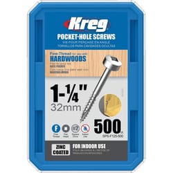 Kreg No. 6 X 1-1/4 in. L Square Pocket-Hole Screw 500 pk