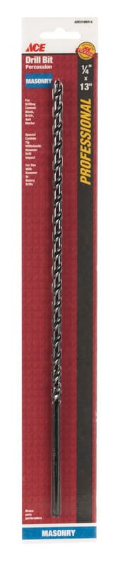 Ace 1/4 in. X 13 in. L Carbide Percussion Drill Bit 1 pc - 01-14124 - Drill and Screwdriver Accessories  sku 01-14124