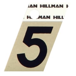 HILLMAN 1.5 in. Reflective Black Aluminum Self-Adhesive Number 5 1 pc