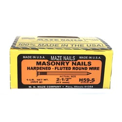 Maze Nails 2.5 in. Masonry Heat Treated Carbon Steel Nail Flat Head 1 lb