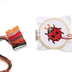 Kikkerland Ladybug Embroidery Kit Cotton/Polyester Fabric 1 pk