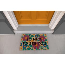 Entryways 17 in. W X 28 in. L Multicolored Nice to See You Coir Door Mat
