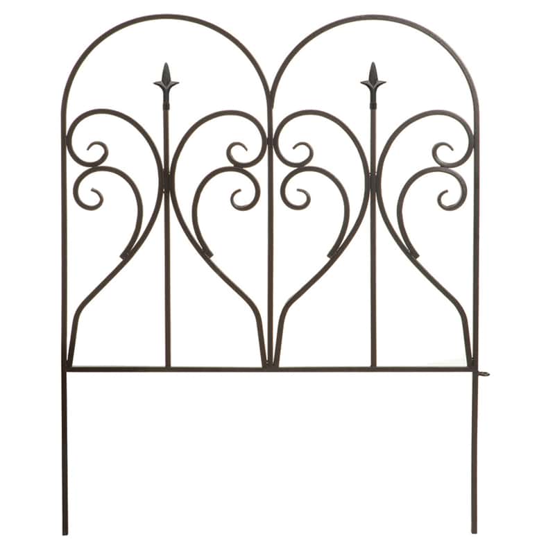 Panacea 24 in. L X 30 in. H Steel Black Scroll and Finial Garden Edging