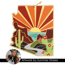 Totally Bamboo Summer Stokes 11.75 in. L X 13.5 in. W X 0.63 in. Bamboo Arizona Serving & Cutting Bo