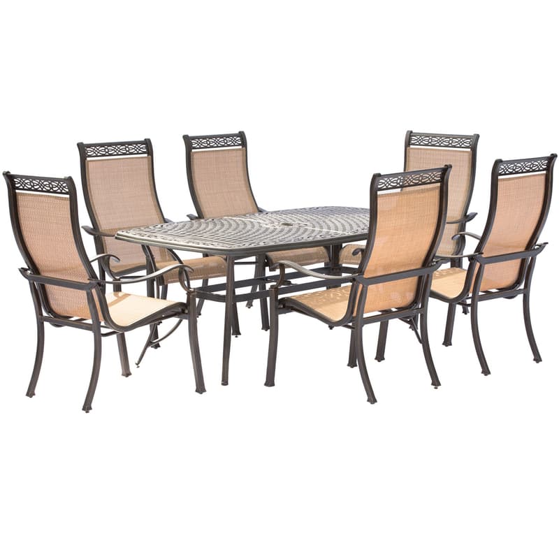 Photos - Garden Furniture Hanover Manor 7 pc Bronze Aluminum Dining Set MANDN7PC 