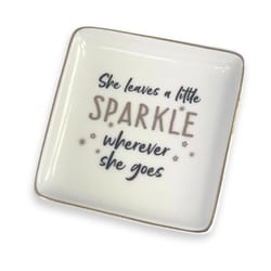 Trinket Dishes Sparkle Tray Ceramic 1 pk