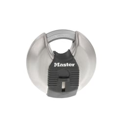 Master Lock 2-3/4 in. H X 1-13/64 in. W X 2-3/4 in. L Steel Ball Bearing Locking Disk Padlock Keyed