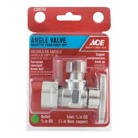 Ace Compression Compression Brass Angle Stop Valve - Ace Hardware