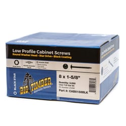 Big Timber No. 8 Sizes X 1-5/8 in. L Star Black Fine Cabinet Screws 3000 pk