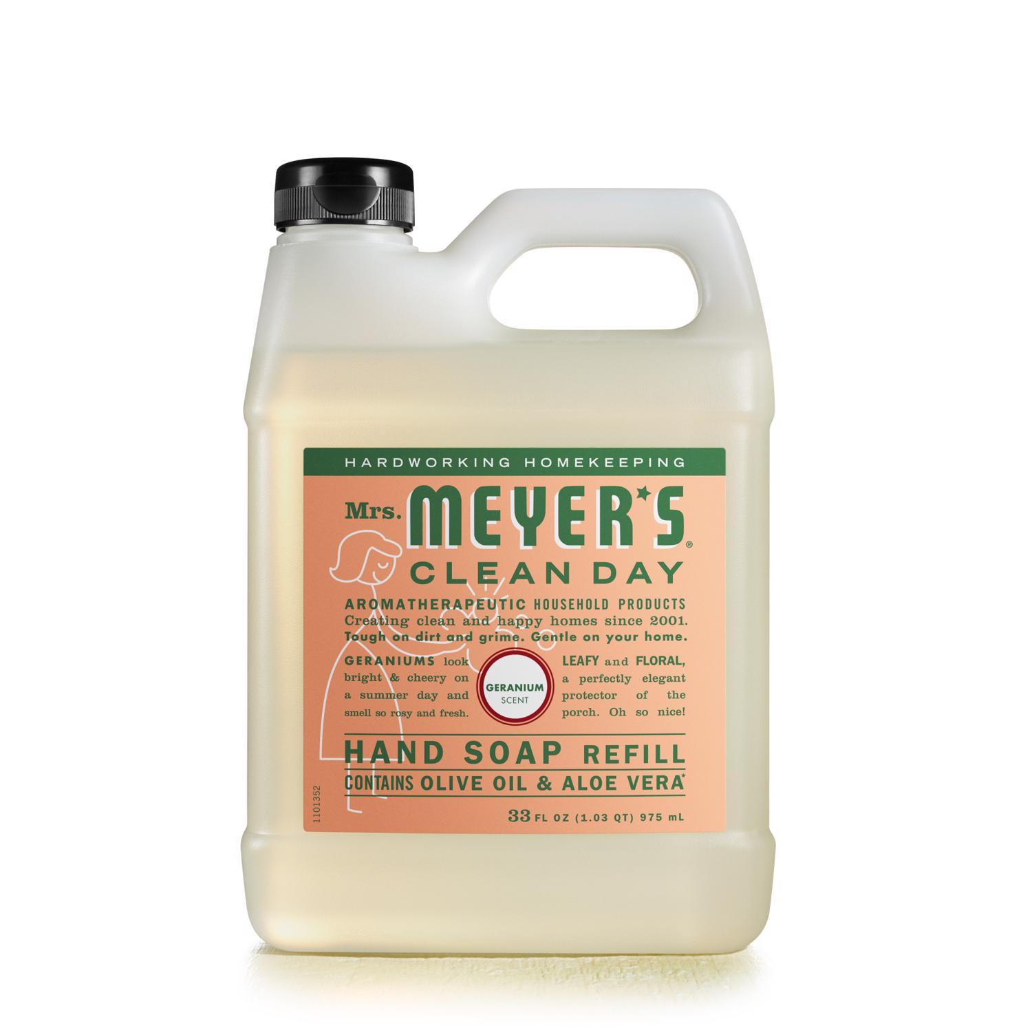 Photos - Other Camping Goods Clean Mrs. Meyer's  Day Organic Geranium Scent Hand Soap Refill 33 oz 13163 