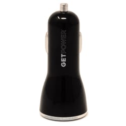 GetPower Black Dual USB Car Adapter For Universal