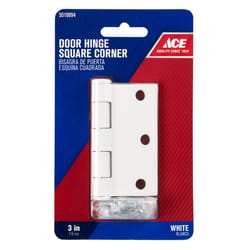 Ace 3 in. L White Residential Door Hinge 1 pk