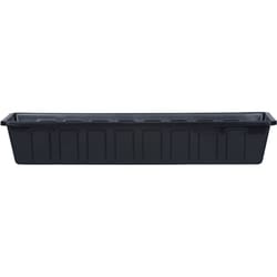 Novelty Poly Pro 5 in. H X 30 in. W X 8 in. D PP Plastic Poly Pro Flower Box Black