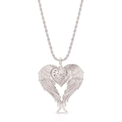 Montana Silversmiths Women's Angel Heart Heart Silver Necklace Brass Water Resistant