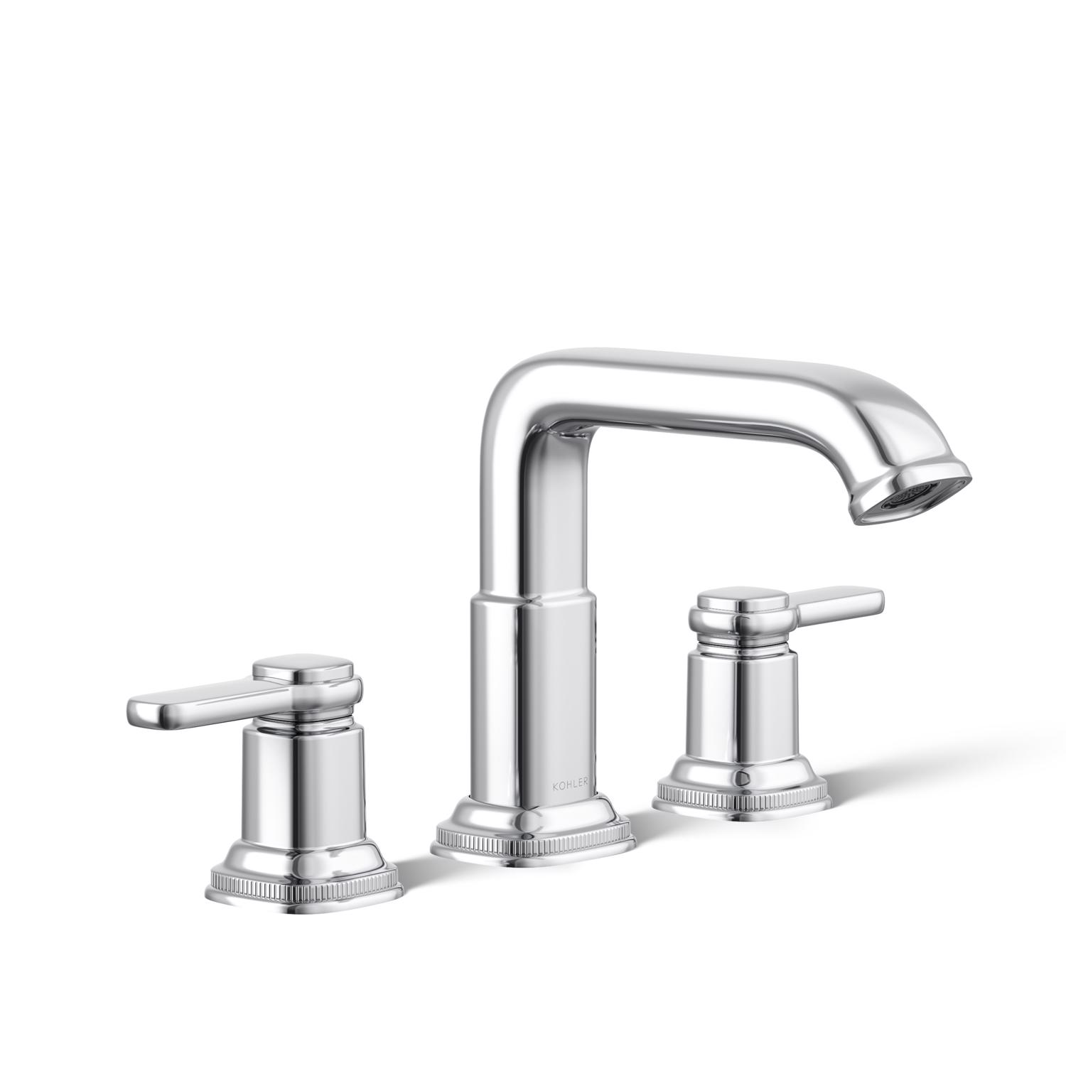 Kohler Envelu Chrome Modern Widespread Bathroom Sink Faucet 8 in.