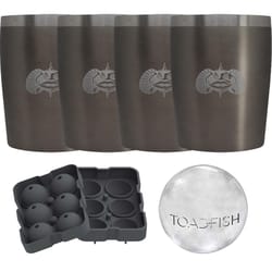 Toadfish 10 fl. oz. Graphite BPA Free Rocks Drinkware Gift Set