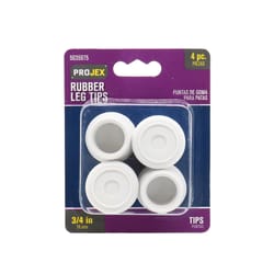 Projex Rubber Leg Tip Off-White Round 3/4 in. W 4 pk