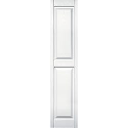 Builders Edge 71 in. H X 14.75 in. W White Raised Panel Vinyl Shutter 2 pk