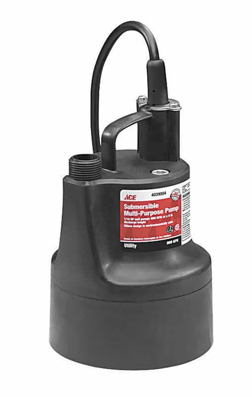 Ace Wayne Thermoplastic Submersible Utility Pump 1/10 hp  