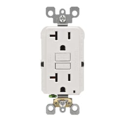 Leviton SmartlockPro 20 amps 125 V Duplex White GFCI Outlet 5-20R 1 pk