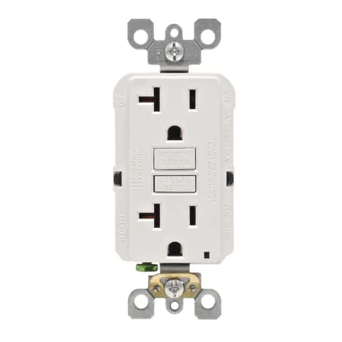 Leviton SmartlockPro 20 amps 125 V Duplex White GFCI Outlet 5-20R 1 pk -  Ace Hardware