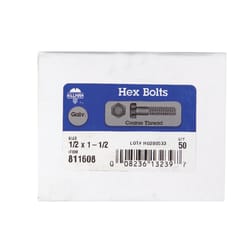 HILLMAN 1/2 in. D X 1-1/2 in. L Hot Dipped Galvanized Steel Hex Bolt 50 pk