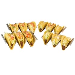 Taco Tuesday Silver Stainless Steel Taco Holder Set