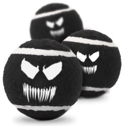 Buckle-Down Marvel Comics Black/White Venom Face Squeaky Tennis Ball 3 pk