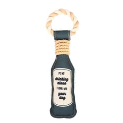 Pavilion Pavilion's Pets Blue Cotton Wine Bottle Squeak Dog Toy 13 in. 1 pk