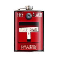 Trixie & Milo Fire Alarm 8 oz Multicolored Stainless Steel Flask