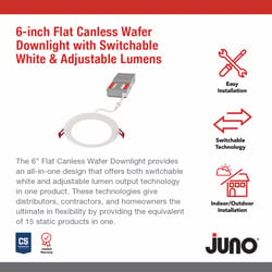 Juno Acuity Brands Lighting Matte White 4.88 in. W Aluminum LED Canless Recessed Downlight 16 W