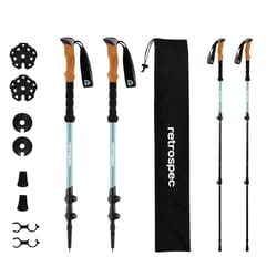 Retrospec 54 in. Winter Mint 6061 Aluminum Adjustable Folding Trekking Pole