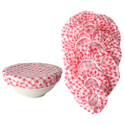 Chef Craft Red/White Stretchable Food Covers 6 pk