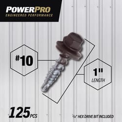 HILLMAN Power Pro No. 10 Ga. X 1 in. L Hex Drive Washer Head Coarse Roofing Screws